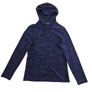 Banana Republic Waffle Hoodie Men's M Navy Blue Long Sleeve Drawstring EUC LN